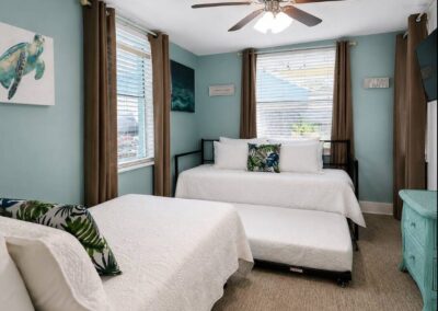 Twin bedroom with trundle bed at The Salted Dream House.