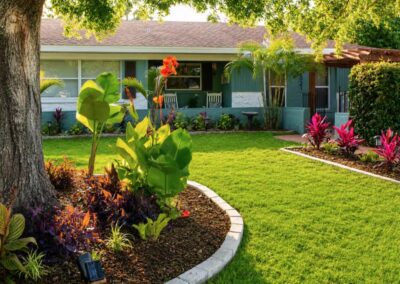 Front yard landscaping at The Salted Dream House.