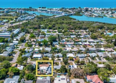 Aerial view of The Salted Dream House near Indian Rocks Beach.