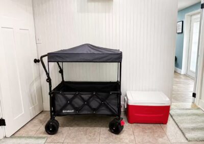 Beach wagon and cooler available for guests at The Salted Dream House.