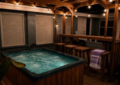 Private hot tub at The Salted Dream House.