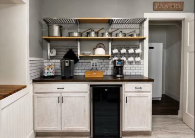 Coffee bar and beverage station at The Salted Dream House.