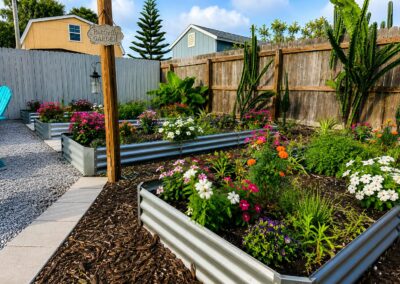 Butterfly garden at The Salted Dream House vacation rental.