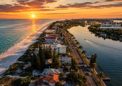 Aerial view of Indian Rocks Beach and Florida's Gulf Coast.